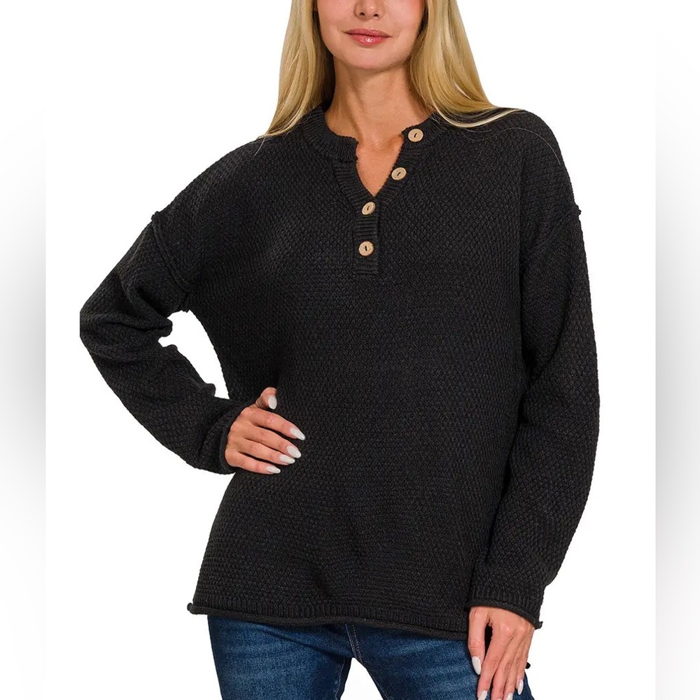 NWT: Black Button-Up Sweater